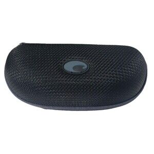 Costa Del Mar Zippered Shell Black Eyeglass Case Gray Logo Fishing Sports